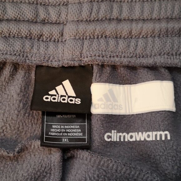 Adidas Climawarm Men's Size 3XL Loose Fit Fleece Lined Grey Track Pants - Picture 3 of 12